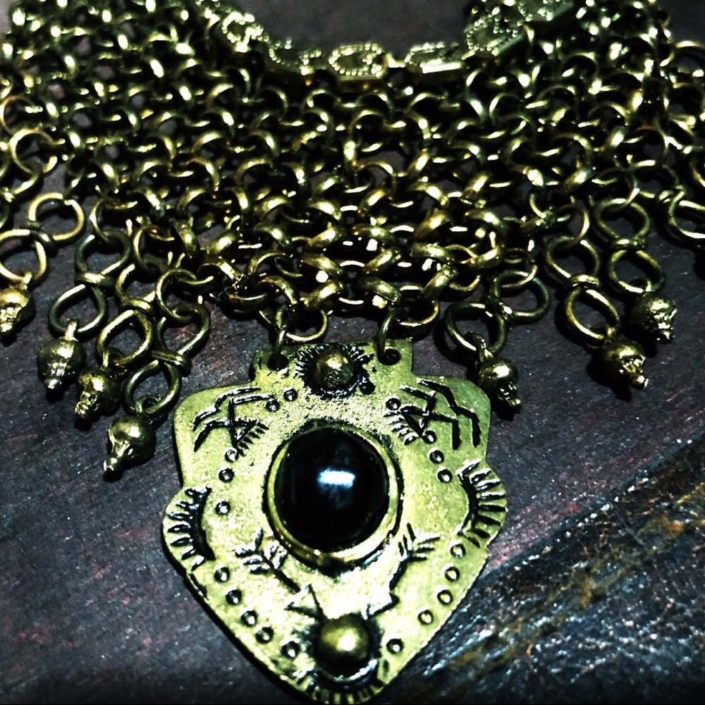 Free People Tribal Boho Necklace w/Pouch